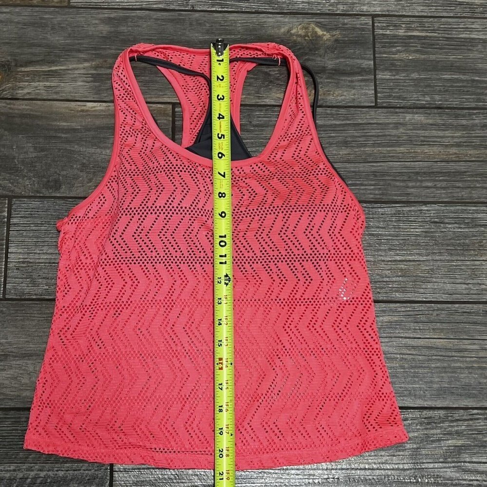 NWT GO by Gossip Sporty Splice Tankini Small Swimsuit Top Sports Bra Coral Gray - Picture 4 of 11